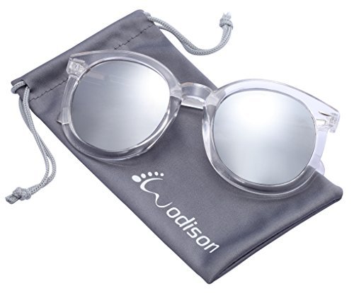 clear frame mirrored sunglasses