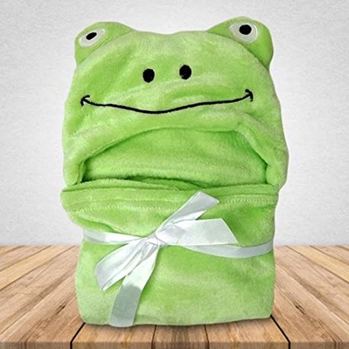 Image of First Kick Baby Blanket New Born Soft Coral Wrapper Durable Fleece Polyester Cum A /C Blanket for Baby Boys and Baby Girls Parrot Green