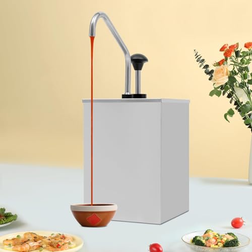 Pompa dispenser per salse, in acciaio inox da 3,6 l, con serbatoi rimovibili per insalata, marmellata, condimenti e salse