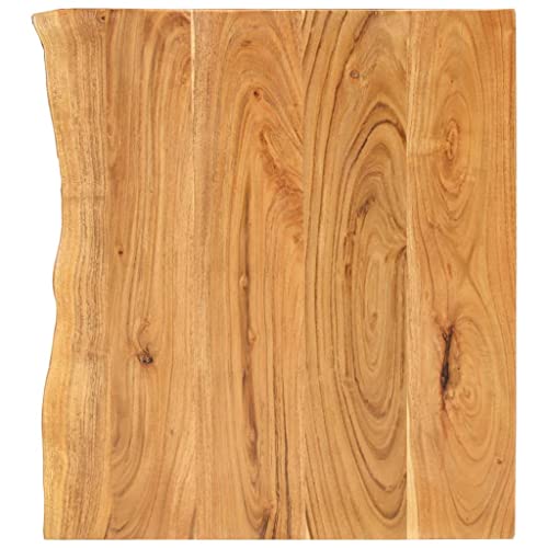 vidaXL Akazienholz Massiv Waschtischplatte Badezimmer Waschtisch Waschtischkonsole Platte Holzplatte für Aufsatzbecken Badmöbel Baumkante 58x52x2,5cm