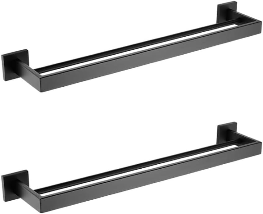 Matte Black Bathroom Accessories Towel Rail Rack Paper Holder Toilet Brush Holder Glass Wall Shelf Soap Dish Toothbrush Holder,Paper Holder (2pcs Double Bar)