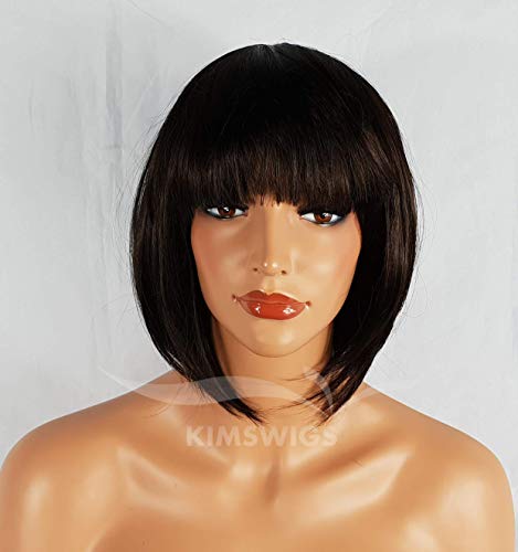 Colore: Dark Brown # 4 Kims parrucche marrone scuro donne corto Bob parrucca stile