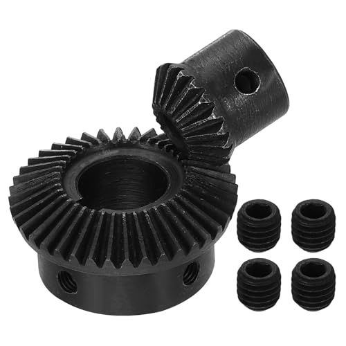 Image of uxcell 2Pcs Tapered Bevel Gears Set, 1 Mod 1:2 (20T /40T) Harden Steel Straight Bevel Gear, 90 Degree Steering Motor Gears, (6mm /16mm Shaft Hole with Keyway)
