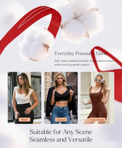 Image of Popilush Wireless Bras for Women Seamless Supportive Bra Full Coverage Comfortable Bralettes with Wide Strap