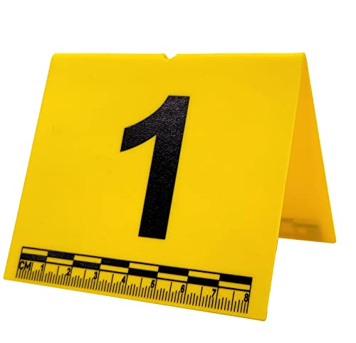 Crime Scene Evidence Tents with Scale, Numbered 1-20