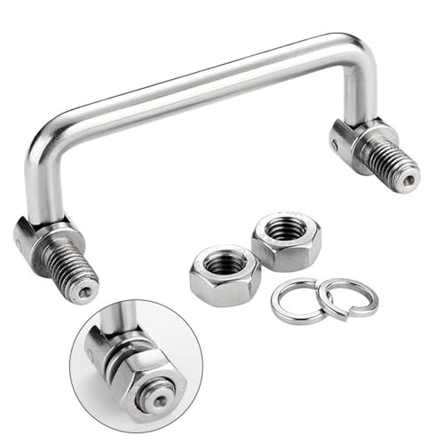 Image of 304 Stainless Steel U-Shaped Folding Metal Cabinet Handle Hole 90mm /3.5in Folding Handle Tool Box Handle