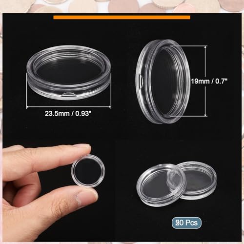 uxcell 30 piezas cápsulas plásticas para monedas 19mm miniatura 2