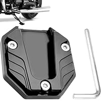Alriedy Motorrad Ständer Unterlage, Motorrad Seitenständer Verlängerung Pad, Rangierhilfe Motorrad Zubehör, Universal Stütze Für Motorrad, Unterstützung Platte Für Besseres Stehen CNC Aluminium