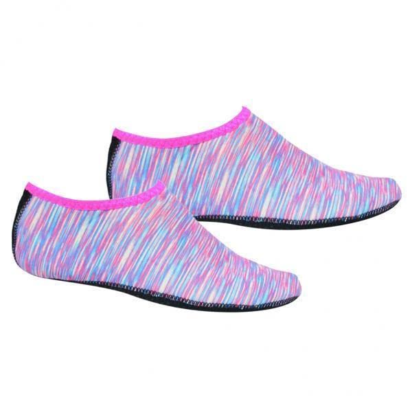 UJEAVETTE 2xSoft Water Shoes Stretchy Socks Yoga Swim Shoe Dive Sock Pink L