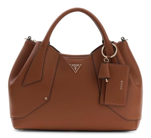 Sac Darcy Girlfriend Satchel GUESS, maroquinerie Cognac brun multi-compartiments