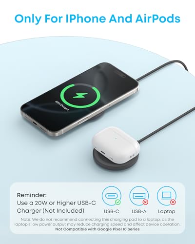 Image of Anker Zolo Magnetic Wireless Charger, Qi2 Certified 15W MagSafe-Compatible Wireless Charging Pad, for iPhone 16 /15 /14 /13 Series, AirPods, and More (Adapter Not Included) (Black, 2 Pack)