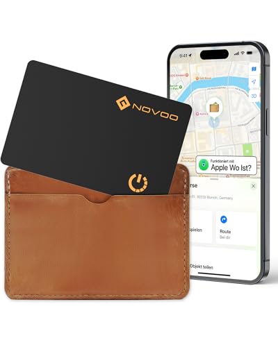 NOVOO Tarjeta de rastreador de billeteras delgadas IP68 impermeable Air Smart Tag Card funciona con Apple Find My (solo iOS), buscador de artículos Bluetooth para etiquetas, teléfono, pasaportes