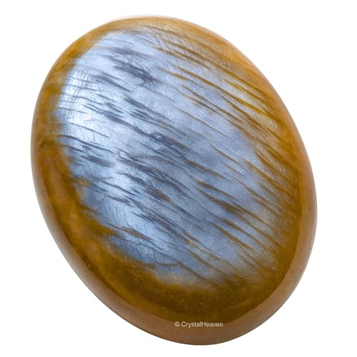 Image of Certified Sun Moonstone Crystal Palm Pebbles Stones for Anxiety Stress Relief Massage - AAA Grade Original Healing Gemstone Agate Palm Stone for Yoga Meditation Spiritual Reiki Feng Shui