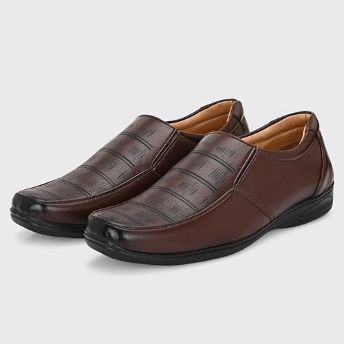 Image of Centrino Slip-on Men's Formal Shoe | Stylish with Soft Cushioned Insole | Trendy Non Lace-Up Design | Perfect for Formal & Office Wear (7680)