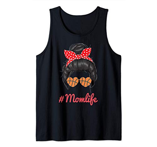 Mom life basketball messy bun glasses mothers day fun tank top