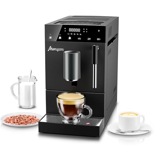Coffee Maker for Cappuccino Brew: Single Serve Espresso Machine Automatic with Built-In Grinder - Classic Milk Frother for Kitchen Office Cafetera