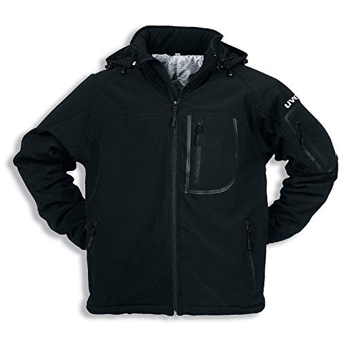 Uvex Softshell Herren-Arbeitsjacke - Schwarze Männer-Outdoorjacke - Weitenverstellbarer Bund & Kapuze L