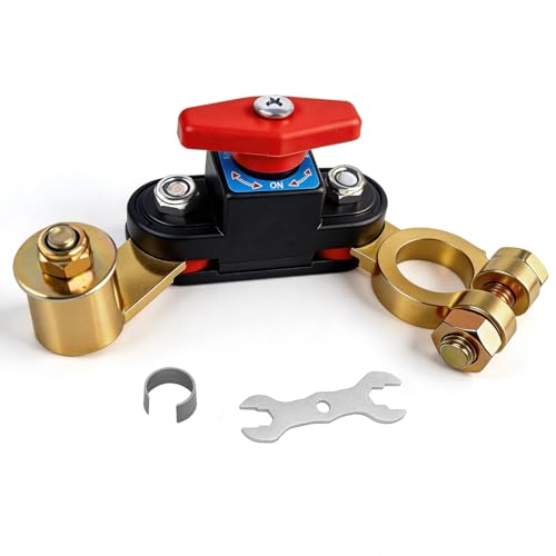 QMPRKPE Battery Disconnect Switch Car Battery Disconnect Switch 12V-24V Adjustable Pure Copper Battery Cut Off Switch Heavy Duty Power Kill Switch for Car Truck RV Boat Marine Tractor