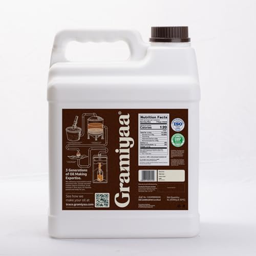 Image of Gramiyaa Cold Pressed Mustard Oil 5 Litre | Traditionally Extracted | Chemical-free, Zero Trans-fat Cooking Oil | Unrefined Oil | Kachi Ghani Sarso Oil for Cooking