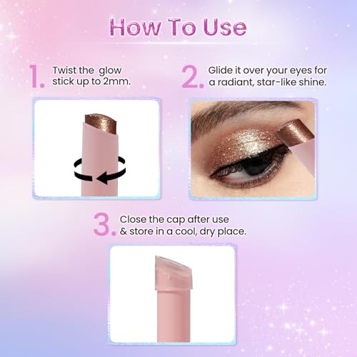 Image of Swiss Beauty Jelly Verse Eyeshadow Glow Stick | Rich Colour Payoff | Crease-Proof | Sparkling Shine | 6 Stellar Shades | Shade- 2. Bronzed Eclipse, 3g (Pack of 3)