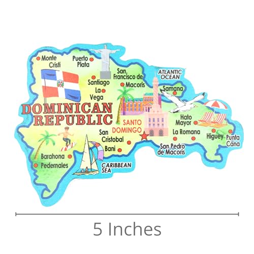 Imán decorativo mapa República Dominicana 5 pulgadas miniatura 2