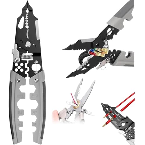 Image of All in 1 Multifunction Stainless Steel Wire Stripper /Wire Crimping Tool, Wire Cutter, Wire Crimper, Cable Stripper, Wiring Tools (28 in 1 wire stripper)