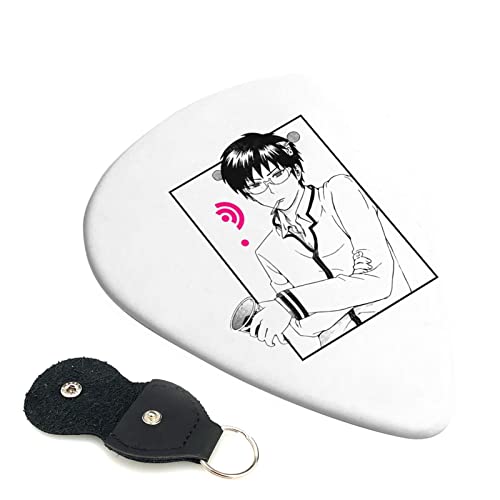 6枚セット ギターピック 齊木楠雄的災難 スタイリッシュ 3種厚さ0.46/0.71/0.96mm 6弦アコースティックギター、エレクトリックギター、ベース、バンジョー、マンドリン 6つのギターピックに適しています おにぎり型紛失防止 ギターアクセサリ A