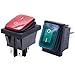 Taiss/2 pièces Interrupteur à Bascule Étanche ON/OFF DPST 4 broches 2 positions Commutateur à bascule avec rouge + vert Indicateur LED 16A 250V AC pour Voiture Camion Moto Bateau KCD2-201N-2-W-RG
