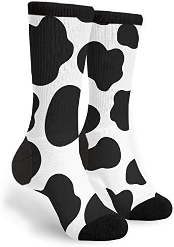 Unisex Fun Novelty Crazy Crew Socks Cows Print Dress Socks