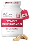 Wellova Women's Vitamin B Complex | Promotes Energy, Brain & Heart Support | Vitamin B1, B2, B3, B5, B6, B7, B8, B9, B12, Vitamin C, Choline, Inositol | Superior Pure Organic Absorption | 60 Capsules