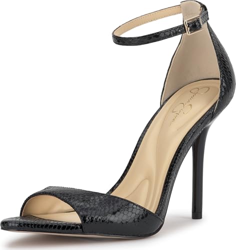 Jessica Simpson Nelira Ankle Strap High Heel Sandal, Black, 8