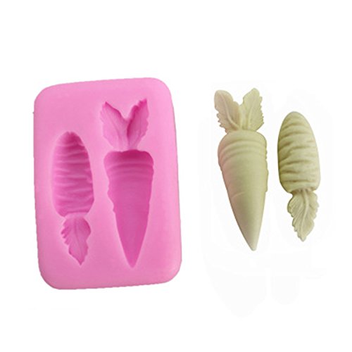 Molde de silicona para fondant Mackur con forma de zanahoria para tartas, 6,8 x 4,6 cm, apto para uso alimentario, 1 pieza Cover
