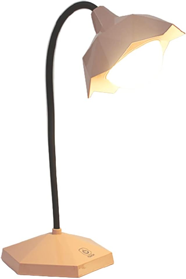 Classic Table Lamp USB Charging Type LED Desk Lamp- with AC Power Plug+Dedicated Cable- for Bedroom Living Room Office Illumination (Color : Gray)