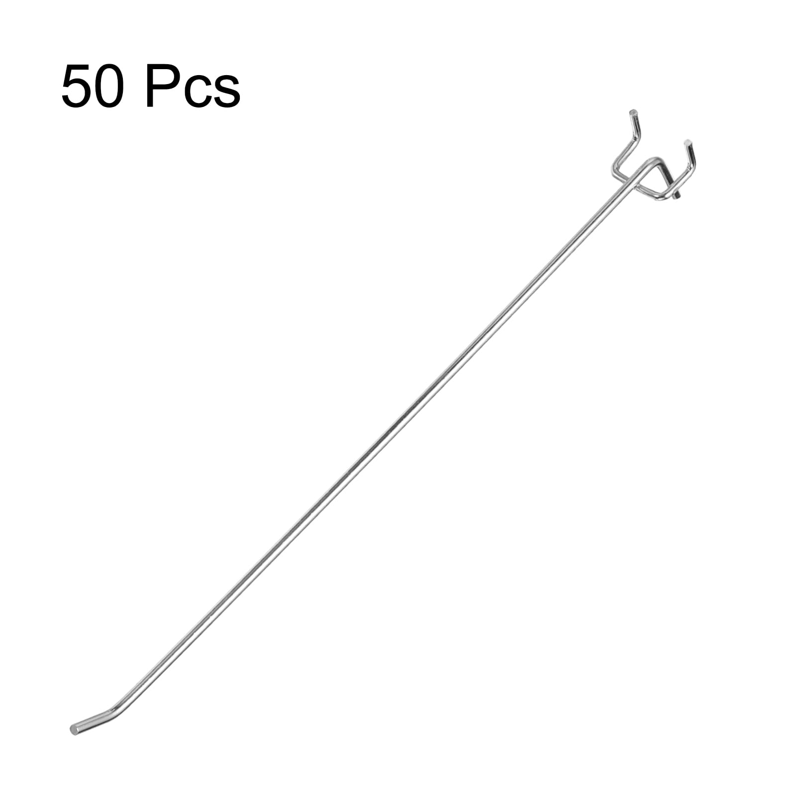 QUARKZMAN 50 Pezzi Ganci Per Pannello Forato 30 Cm Acciaio Inox Ganci Appendere Attrezzi Organizzatore Parete Per Banco Lavoro Garage Cucina Negozio, Argento