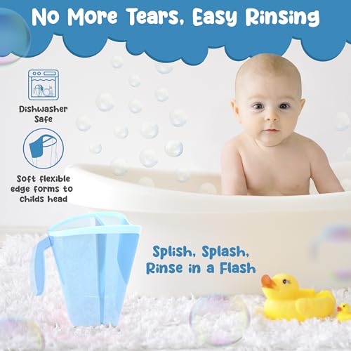 Image of Shampoo Rinse Cup for Kids | Baby Bath Pail | Tear Free Baby Rinser Pail - Three Color Choices