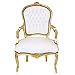 Casa Padrino Barock Salon Stuhl Weiß/Gold - Möbel Antik Stil