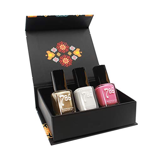 786 Cosmetics - 3 Piece Set - Breathable Nail Polish, Vegan Nail Polish, Cruelty-Free, Healthy, Halal Nail Polish, Fast-Drying Nail Polish (Middle East Nail Polish Set)