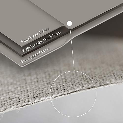 Total Blackout Linen Curtains with Grommets for Bedroom and Living Room - 52Wx84L, Natural (2 Panels)