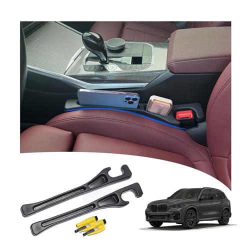 LLXGAB 【Compatible with BMW X1 X3 X5】 Seat Gap Filler,No Drop Seat Guard Compatible with BMW X3 X5,Drop Seat Guards for Cars(2Pcs),Emergency Keychain Car Escape Tool(2Pcs)