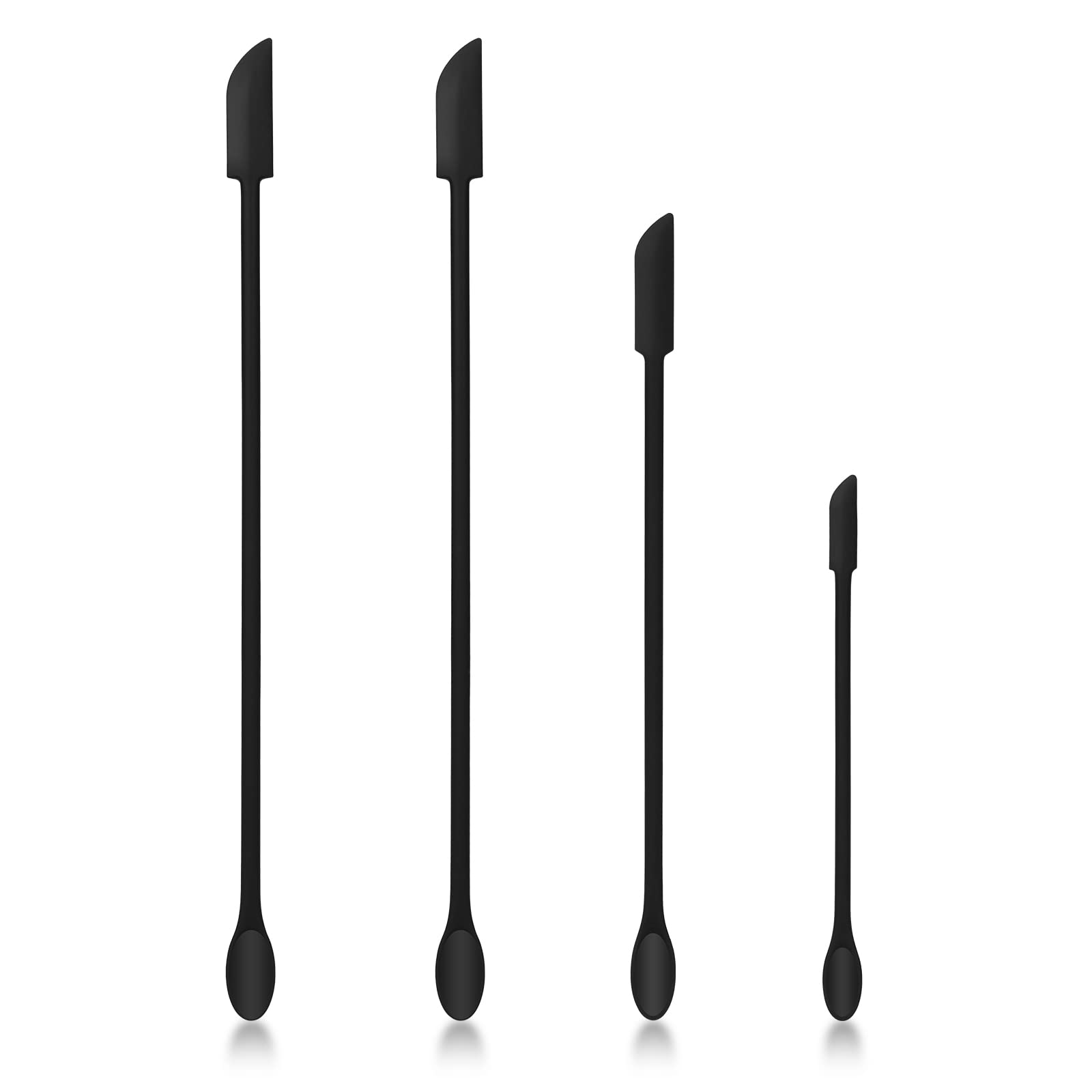 Makeup Spatula, Mini Silicone Spatula, Make Up Spatula Tool, Mini Spatula for Cosmetics, Last Drop Spatula, Makeup Spatulas to Get Last of Makeup Out, Jar Scraper Spatula, Mini Makeup Spatula, Black