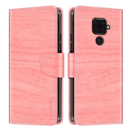 Custodia Portafoglio pelle Compatibile con Huawei Mate 30 Lite Cover Colorata Flip con Portacarte Chiusura Magnetica ProtettivaRosa