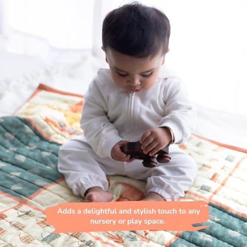 Image of TIDY SLEEP Mulmul Cotton Baby Blanket - Super Soft & Lightweight Comforter for Newborns & Toddlers (0-2 Years) - Jaipuri Razai, All-Season Use, 110x90 cm - Halloween Print