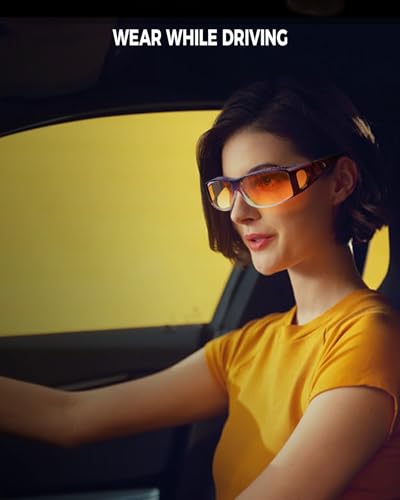 Image of Night Driving Glasses for Men Women Fit Over Sunglasses Anti Glare Polarized HD Night Vision Glasses