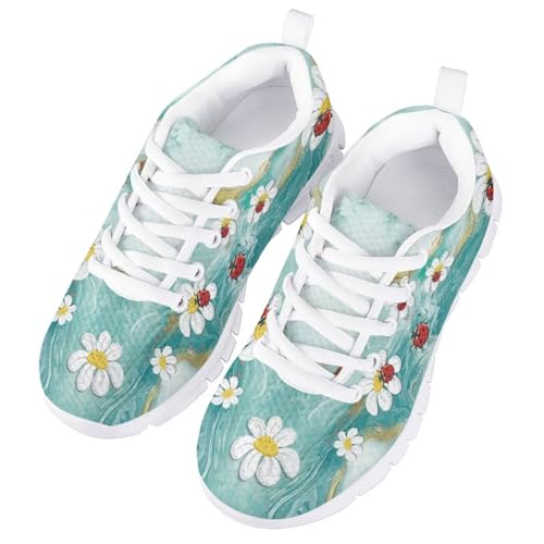 Forchrinse Colorful Ladybug Tennis Shoes for Boys Girls Kids Lace up Athletic Running Sneakers for Toddler/Little Kids/Big Kids3