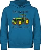 Kinder Traktor Bagger und Co. - Rennwagen? Traktor! - 98 (1/2 Jahre) - Himmelblau - mädchen Pullover 98 - JH001K JH001J Just Hoods Kids Hoodie - Hoodie Kinder Pullover für Mädchen und Jungen