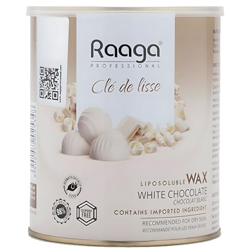 Raaga Professional White Chocolate Liposoluble Body Wax | Soft Wax for Hair Removal | Gently Removes Unwanted Hair & Tan | Nourishes & Hydrates Skin | For Dry Skin | 27.05 Fl Oz/800ml
