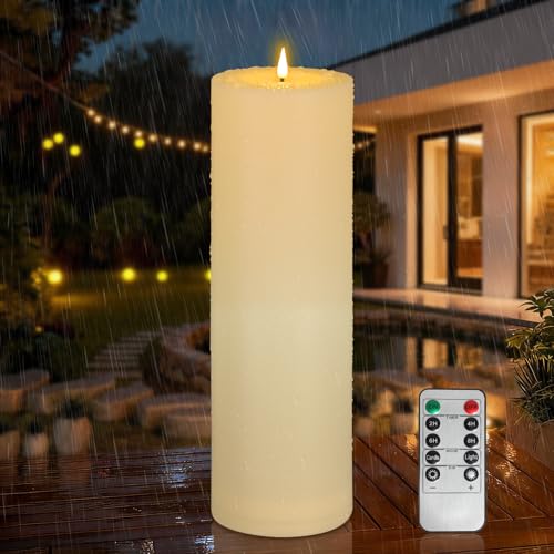 Kimjo 10CM x 30CM Flammenlose Große LED Kerzen Outdoor Wasserdicht -...