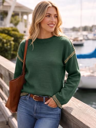 Image of Dokotoo Sweaters for Women Oversized Crewneck Long Sleeve Knit Sweater Tops