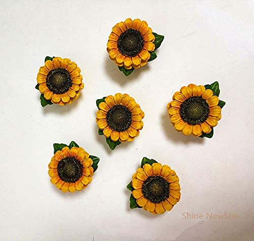 Sns Sunflower Vintage Kitchen Resin Drawer Pulls Cabinet Knobs Handles Country Home Decoration (Pack Of 6) #TOP1