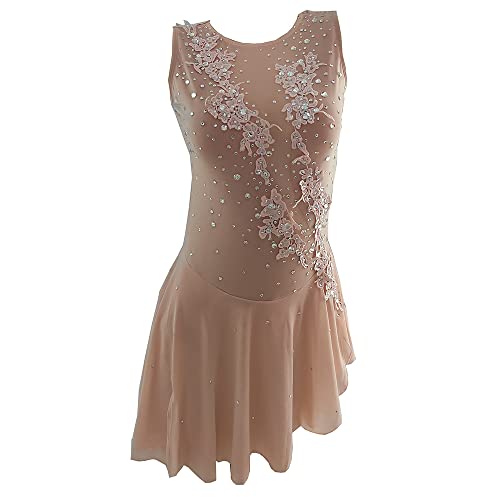Liuhuo Pink Sleeveless Figure Skating Skirt Simple And Elegant Girl Competition Performance #TOP16